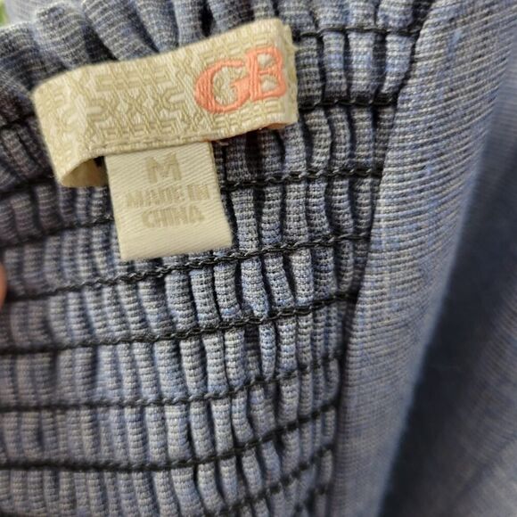 GB Chambray Jumpsuit Womens M Blue Wide Leg Sleeveless Spaghetti Strap Romper - Picture 6 of 7